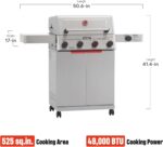 Monument Grills 4+1 Burner Stainless Steel 525 sq.in Propane Gas Grill, 49,000 BTU, Assembles in 30 Mins, Outdoor Mesa 2 Patio Grill with Broil Zone, Side Burner, Foldable Side Shelf, Mesa II 415BZ - Image 7