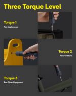 HOTO 25-Piece Upgraded Electric Screwdriver Kit, 1/4'' Hex, Magnetic Lid, 1500mAh Rechargeable Cordless Screwdriver, LED Light, Ideal for Furniture Assembly, Home Repair & Garage Projects - Image 4