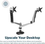 Vari Dual Monitor Arm - VESA Monitor Mount w/ 360 Degree Adjustment - Monitors up to 27 inches, 19.8 lbs - Double Monitor Arms with Full Adjustability - Computer Monitor Stand for Home or Office - Image 4