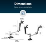 Vari Dual Monitor Arm - VESA Monitor Mount w/ 360 Degree Adjustment - Monitors up to 27 inches, 19.8 lbs - Double Monitor Arms with Full Adjustability - Computer Monitor Stand for Home or Office - Image 8