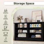 Shahoo Black Dresser for Bedroom with 6 Drawers, 47.2" Wide Chest Storage Organizer and TV Stand for Living Room, Closet, Hallway, Dormitory - Image 5