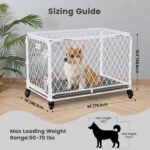 30 Inch Collapsible Dog Crate with Diamond Mesh, No-Tool Assembly Foldable Dog Kennel with 4 Lockable Wheels,Removable Tray,Portable Dog Cage for Medium/Large Dogs, Space-Saving, Indoor Outdoor Use - Image 3