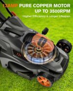 DOVAMAN 13Amp 16" Lawn Mower, 98% Collection, 13.2-Gallon Bag, 5-Position Height Adjustment, 3-Step Quick Vertical Fold Storage, 2-in-1 Mulching & Bagging, Corded Lawn Mower for Your Garden - Image 3
