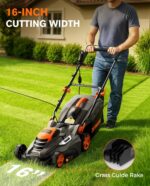DOVAMAN 13Amp 16" Lawn Mower, 98% Collection, 13.2-Gallon Bag, 5-Position Height Adjustment, 3-Step Quick Vertical Fold Storage, 2-in-1 Mulching & Bagging, Corded Lawn Mower for Your Garden - Image 4