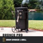 Oklahoma Joe's Bronco Pro 21.5 in. Heavy Duty Charcoal Drum Smoker and Grill with 366 sq. in. Cooking Area in Black - Image 3