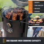 Oklahoma Joe's Bronco Pro 21.5 in. Heavy Duty Charcoal Drum Smoker and Grill with 366 sq. in. Cooking Area in Black - Image 4