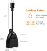 Amazon Basics Outdoor Smart Plug with 2 Individually Controlled Outlets, Works with Alexa Only, Voice Control, Weather Resistant, 2.4 GHz Wi-Fi, No Hub Required, Black - Image 7