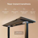 Desktronic HomePro Standing Desk 60x30 — Made in Europe, Ergonomic Sit Stand Home Office Desk, Electric Height Adjustable, Dual Motor, USB & USB-C Charging, Wobble-Free, Touchscreen, 3 Memory Presets - Image 4
