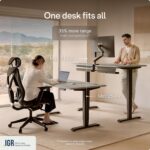 Desktronic HomePro Standing Desk 60x30 — Made in Europe, Ergonomic Sit Stand Home Office Desk, Electric Height Adjustable, Dual Motor, USB & USB-C Charging, Wobble-Free, Touchscreen, 3 Memory Presets - Image 8
