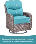 Luxury 6 Inch Smile Outdoor Cushions - 1 Set 24x24 Deep Seat Water-Resistant Patio Furniture Replacement Cushion for Wicker Wood Metal Chair Glider Rocker Loveseat Sofa - Turquoise - Image 4