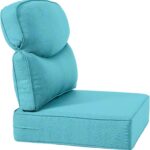 Luxury 6 Inch Smile Outdoor Cushions - 1 Set 24x24 Deep Seat Water-Resistant Patio Furniture Replacement Cushion for Wicker Wood Metal Chair Glider Rocker Loveseat Sofa - Turquoise - Image 5