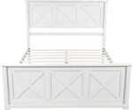 4 Piece Bedroom Set, Farmhouse Queen Size Bedroom Furniture Sets with Storage Nightstands and 1 Dresser, Bedroom Furniture Sets with Wooden Platform Bed Frame for Bedroom, White - Image 5