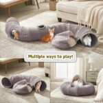 Cat Tunnel Bed for Indoor Cats,Cat Donut Tunnel Toy with Washable Circle Cushion,Blackout Tent, Multifunctional Playground Toys Hideplace for Kitty, Puppy, Rabbit,Ferret - Image 3