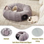 Cat Tunnel Bed for Indoor Cats,Cat Donut Tunnel Toy with Washable Circle Cushion,Blackout Tent, Multifunctional Playground Toys Hideplace for Kitty, Puppy, Rabbit,Ferret - Image 4