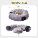 Cat Tunnel Bed for Indoor Cats,Cat Donut Tunnel Toy with Washable Circle Cushion,Blackout Tent, Multifunctional Playground Toys Hideplace for Kitty, Puppy, Rabbit,Ferret - Image 5