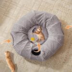 Cat Tunnel Bed for Indoor Cats,Cat Donut Tunnel Toy with Washable Circle Cushion,Blackout Tent, Multifunctional Playground Toys Hideplace for Kitty, Puppy, Rabbit,Ferret - Image 7