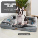 Spotted Play Orthopedic Dog Bed with Sides - Dog Sofa Beds for Medium Dogs, Supportive Foam Pet Couch Bed with Washable Removable Cover, Waterproof Lining and Non-Slip Bottom, Grey - M - Image 5