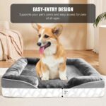 Spotted Play Orthopedic Dog Bed with Sides - Dog Sofa Beds for Medium Dogs, Supportive Foam Pet Couch Bed with Washable Removable Cover, Waterproof Lining and Non-Slip Bottom, Grey - M - Image 6