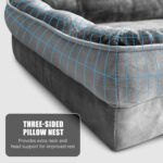 Spotted Play Orthopedic Dog Bed with Sides - Dog Sofa Beds for Medium Dogs, Supportive Foam Pet Couch Bed with Washable Removable Cover, Waterproof Lining and Non-Slip Bottom, Grey - M - Image 8