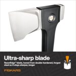 Fiskars Ultra Splitting Axe U32, Precision-Ground RazorEdge Double-Hardened Steel Blade Stays Sharp, Perfected Weight Balance & FiberComp Shaft for Large Log Splitting & Firewood, 32", Black - Image 4