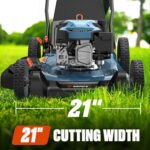 SENIX 21-Inch Gas Lawn Mower, 144cc 4-Cycle Engine with 3.4 HP - 3-in-1 Side Discharge Mulching & Bagging for 1/3 Acre Yards, 6-Position Height Adjustment & 1.7 Bushel Grass Catcher - Image 3