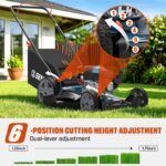 SENIX 21-Inch Gas Lawn Mower, 144cc 4-Cycle Engine with 3.4 HP - 3-in-1 Side Discharge Mulching & Bagging for 1/3 Acre Yards, 6-Position Height Adjustment & 1.7 Bushel Grass Catcher - Image 7