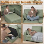 EASE MOOSE Oversized Modular Sectional Sofa, Waterproof & Scratch-Resistant Faux Leather Sofa with Deep Seat, Comfy U-Shaped Sofa with Storage Ottoman, Sectional Couches for Living Room, Green - Image 8