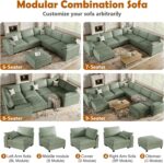 EASE MOOSE Oversized Modular Sectional Sofa, Waterproof & Scratch-Resistant Faux Leather Sofa with Deep Seat, Comfy U-Shaped Sofa with Storage Ottoman, Sectional Couches for Living Room, Green - Image 9