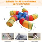 Depets Cat Tunnel for Indoor Cats, 5 Way Large Cat Play Tunnel & Tube with Play Ball, S-Shaped Folded Pet Tube with Interactive Peephole, Ideal for Indoor Exercise for Kittens Puppies Rabbits - Image 4