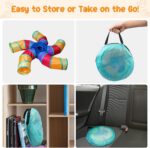 Depets Cat Tunnel for Indoor Cats, 5 Way Large Cat Play Tunnel & Tube with Play Ball, S-Shaped Folded Pet Tube with Interactive Peephole, Ideal for Indoor Exercise for Kittens Puppies Rabbits - Image 5