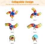 Depets Cat Tunnel for Indoor Cats, 5 Way Large Cat Play Tunnel & Tube with Play Ball, S-Shaped Folded Pet Tube with Interactive Peephole, Ideal for Indoor Exercise for Kittens Puppies Rabbits - Image 6