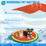 EXPAWLORER Dog Cooling Mat, Double-Sided Cooling Pad for Cats Dog Kitten,24" Thick & Durable Portable Pet Bed for Summer,Washable Cooling & Warm Blanket for Indoor,Outdoor,Watermelon (Red) - Image 7