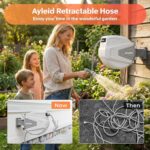 Ayleid Retractable Garden Hose Reel,1/2 in x 100 ft Wall Mounted Hose Reel, with 9- Function Sprayer Nozzle, Any Length Lock/Slow Return System/Wall Mounted/180°Swivel Bracket (Gray) - Image 3