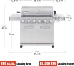 Monument Grills 77352 6+1 Burner Stainless Steel Cabinet Style Propane Gas Grill with Knob Controls, Side Burner, Built-In Thermometer, and Rotisserie Kit - Image 8
