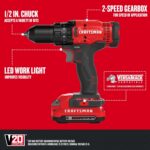 CRAFTSMAN V20 Cordless Drill/Driver Kit, 1/2 inch, Battery and Charger Included (CMCD700C1) - Image 4