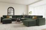 EASE MOOSE Oversized Modular Sectional Sofa with Ottoman, Modern Luxury Wide Deep Modular Couch, U Shaped Couch for Big Spaces Living Room,Green - Image 4