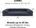 FurHaven Dreamer Sofa Orthopedic Dog Bed for Large Dogs with Orthopedic Egg Crate & Solid Orthopedic Foam Base for Joint Support, Removable Washable Cover, Jumbo XL, Quilted Sofa, Iron Gray - Image 3