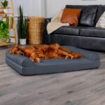 FurHaven Dreamer Sofa Orthopedic Dog Bed for Large Dogs with Orthopedic Egg Crate & Solid Orthopedic Foam Base for Joint Support, Removable Washable Cover, Jumbo XL, Quilted Sofa, Iron Gray - Image 4