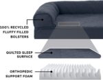 FurHaven Dreamer Sofa Orthopedic Dog Bed for Large Dogs with Orthopedic Egg Crate & Solid Orthopedic Foam Base for Joint Support, Removable Washable Cover, Jumbo XL, Quilted Sofa, Iron Gray - Image 5