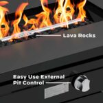 Ciays 42 Inch Gas Fire Pit Table, 60,000 BTU Propane Pits for Outside with Steel Lid and Lava Rock, 2 in 1 Firepit Table Gatherings Parties on Patio Deck Garden Backyard, Black - Image 5