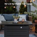 Ciays 42 Inch Gas Fire Pit Table, 60,000 BTU Propane Pits for Outside with Steel Lid and Lava Rock, 2 in 1 Firepit Table Gatherings Parties on Patio Deck Garden Backyard, Black - Image 6