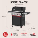 Weber Spirit® EX‑425C Smart Gas Grill (Liquid Propane) for Outdoor Cooking, 4 Burners with 2 Boost Burners – Wi‑Fi Enabled Grill, Porcelain-Enameled Cast-Iron Grates, Sear Zone & Weber Connect - Image 5