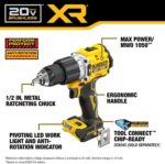 DEWALT 20V MAX XR Impact Driver and Hammer Drill Cordless Power Tool Combo Kit, Includes 2 x 4ah POWERPACK Batteries and a Charger (DCK250QQ2) - Image 4