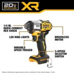 DEWALT 20V MAX XR Impact Driver and Hammer Drill Cordless Power Tool Combo Kit, Includes 2 x 4ah POWERPACK Batteries and a Charger (DCK250QQ2) - Image 5