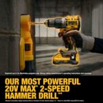 DEWALT 20V MAX XR Impact Driver and Hammer Drill Cordless Power Tool Combo Kit, Includes 2 x 4ah POWERPACK Batteries and a Charger (DCK250QQ2) - Image 6