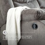 Signature Design by Ashley Tulen Modern Manual Pull Tab Reclining Sofa, Dark Gray - Image 5