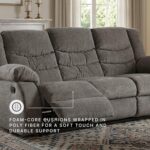 Signature Design by Ashley Tulen Modern Manual Pull Tab Reclining Sofa, Dark Gray - Image 6
