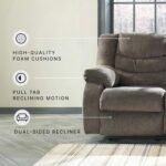 Signature Design by Ashley Tulen Modern Manual Pull Tab Reclining Sofa, Dark Gray - Image 8