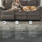 Signature Design by Ashley Tulen Modern Manual Pull Tab Reclining Sofa, Dark Gray - Image 9