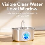 Cat Water Fountain Stainless Steel: 73oz/2.2L Cat Fountain for Drinking- Pet Water Fountain Inside - Automatic Dog Watering Dispenser Bowl - Pet Feeding & Watering Supplies - Image 7